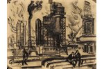 Misurevs Aleksander (1936), Factory, 1973, paper, charcoal, 49x63 cm...