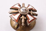 miniature badge, the Military Order of the Bearslayer, Latvia, 20ies of 20th cent., 1.72 x 1.72 mm,...