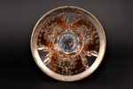 set, silver, vase and plate, 2-color crystal, 835 standard, (vase) h 14.1 см, (plate) Ø 15 cm, the b...