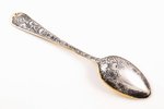 spoon, silver, 875 standard, 41 g, niello enamel, gilding, 16.6 cm, artel "Severnaya Chern", 1957, L...