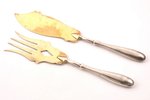 set, fish knife and fish fork, silver, 875 standart, gilding, 1963, 118.15 g (total weight of items)...