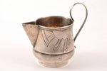 sauce-boat, silver, 84 standart, engraving, 1908-1916, 51.10 g, Kostroma, Russia, h (with handle) 7....