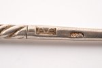 spoon, silver, 84 standard, 24.50 g, engraving, 16.6 cm, the end of the 19th century, Moscow, Russia...
