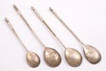 set of teaspoons, silver, 84 standard, 48.65 g, engraving, 10.4 - 13.7 cm, the 2nd half of the 19th...