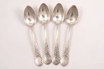 set of 4 teaspoons, silver, 84 standart, 1898-1908, 138.75 g, "Grachev Brothers", St. Petersburg, Ru...