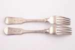 set of forks, silver, 84 standard, 93.05 g, 16.7 cm, by Akerblom Iohann Henrik, 1818-1826, St. Peter...