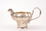 cream jug, silver, 84 standard, 131.85 g, gilding, h 8.5 cm, Ivan Gubkin factory, 1860, Moscow, Russ...