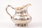 cream jug, silver, 84 standard, 143.70 g, gilding, 9.5 cm, 1864, St. Petersburg, Russia...