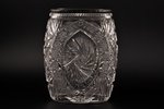 ваза, серебро, хрусталь, 875 проба, h 22 см, 20-30е годы 20го века, Латвия...