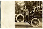 photography, Tsarist Russia, officiers driwing light vehicle, beginning of 20th cent., 14 x 9 cm...
