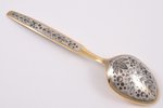 tablespoon, silver, 875 standard, 68.75 g, niello enamel, gilding, 19.9 cm, The "Severnaya Chern" fa...