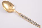 tablespoon, silver, 875 standard, 68.75 g, niello enamel, gilding, 19.9 cm, The "Severnaya Chern" fa...