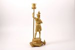 candle-holder, bronze, h 31.5 cm, weight 1856.7 g., the beginning of the 20th cent....