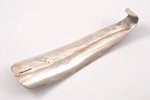 shoehorn, silver, 875 standard, 66.90 g, 16 cm, the 20-30ties of 20th cent., Estonia...