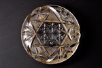 ashtray, silver, crystal, 875 standard, Ø 10 cm, the 20-30ties of 20th cent., Latvia...