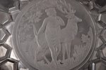 dekoratīvs šķīvis, "Diāna", Gusj-Hrustaļnij kristāla rūpnīca (?), ar zīmogu "от МФ 1912 на 10 лет",...