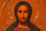 icon, Jesus Christ Pantocrator, in icon case, board, silver, painting, 84 standard, Russia, 1908-191...