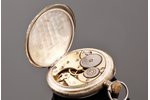 pocket watch, "Omega", with a silver chain, Switzerland, the border of the 19th and the 20th centuri...