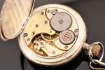 kabatas pulkstenis, "Omega", ar sudraba ķēdīti, Šveice, 19. un 20. gadsimtu robeža, sudrabs, 800 pro...