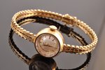 ladies' wristwatch, in a case, "Omega", Switzerland, the 70-ties of the 20th cent., gold, 585 standa...