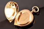 дамские карманные часы, в футляре, "Qte Boutte", Швейцария, рубеж 19-го и 20-го веков, золото, 14 K...