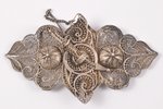 buckle, silver, 84 standard, 39.70 g, filigree, 10.9 x 6.3 cm, the 2nd half of the 19th cent., Russi...
