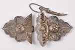 buckle, silver, 84 standard, 39.70 g, filigree, 10.9 x 6.3 cm, the 2nd half of the 19th cent., Russi...