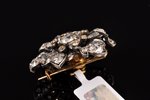 a brooch, gold, 56 standart, 9.12 g., the item's dimensions 3.2 x 2.8 cm, diamonds, (total) ~ 5.15 c...