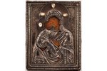 ikona, Vladimiras Dievmāte, rāmī, dēlis, sudrabs, gleznojums, 84 prove, Krievijas impērija, 1767 g.,...