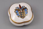 case, with Coat of arms of Tallinn, porcelain, Langebraun, Estonia, the 20-30ties of 20th cent., 6.7...