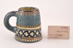 beer mug, ceramics, sculpture's work, handpainted by A. Sirotin, Riga (Latvia), 1929, h 11.5 cm...