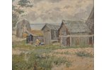 Apinis Jēkabs (1899-1945), Zvejnieku ciems, 20 gs. 30tie gadi, audekls, eļļa, 40 x 45.5 cm...