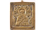 икона, Святитель Николай Чудотворец, медный сплав, Российская империя, рубеж 19-го и 20-го веков, 6....