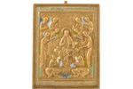 icon, Christ the Pantocrator on the Throne, copper alloy, 5-color enamel, Russia, the 19th cent., 13...