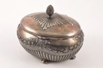 case, silver, 84 ПТ, 875 standard, 357.30 g, gilding, silver stamping, 12.5 x 9 x 11 cm, the 19th ce...