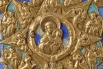 ikona, Neopalimaja Kupina, vara sakausējuma, 5-krāsu emalja, Krievijas impērija, 19. gs., 9.7 x 9.1...
