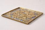 icon, Neopalimaya Kupina, copper alloy, 5-color enamel, Russia, the 19th cent., 9.7 x 9.1 x 0.5 cm,...