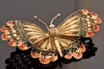 a brooch, "Butterfly", Florence Filigree, silver, enamel, 800 standard, 18.95 g., the item's dimensi...