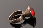 a ring, silver, glass, 6.50 g., the size of the ring 18, Europe...