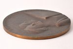 настольная медаль, 6-й Праздник Песни, Латвия, 1926 г., Ø 150-152 мм, мастер Теодорс Залькалнс...
