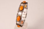 a bracelet, silver, 875 standard, 16.45 g., the item's dimensions 19 cm, amber, the 30ties of 20th c...
