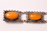 a bracelet, silver, 875 standard, 16.45 g., the item's dimensions 19 cm, amber, the 30ties of 20th c...