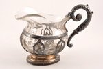 сливочник, серебро, стекло, 84 проба, h 13 см, 1834 г., С.- Петербург, Российская империя...