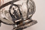 krējuma trauks, sudrabs, stikls, 84 prove, h 13 cm, 1834 g., Sanktpēterburga, Krievijas impērija...