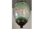светильник, ручная роспись, Германия (?), 20-30е годы 20го века, 39 см, (с цепочкой) 85 см...
