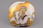 case, "a Girl in national costume holding mirror", hand-painted, porcelain, sculpture's work, M.S. K...