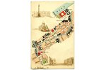 postcard, Tsarist Russia, St. Petersburg center plan, beginning of 20th cent., 14,6x9 cm...