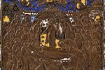 икона, Успение Пресвятой Богородицы, медный сплав, 6-цветная эмаль, Российская империя, 19-й век, 28...