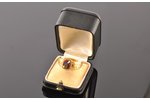 кольцо, (в футляре), с Гербом Латвии, золото, эмаль, 585 проба, 11.75 г., размер кольца 21.5, 90-е г...