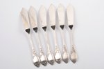 flatware set (6 forks, 6 knives), silver, 875 standart, the 20-30ties of 20th cent., 687.10 g, by Ju...